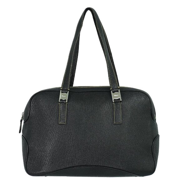 Salvatore Ferragamo Leather Handbag Black Silver - Picture 1 of 11